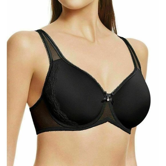 WACOAL Retro Chic Full Underwire Spacer Bra Black #853186 42DD NEW - Picture 3 of 8